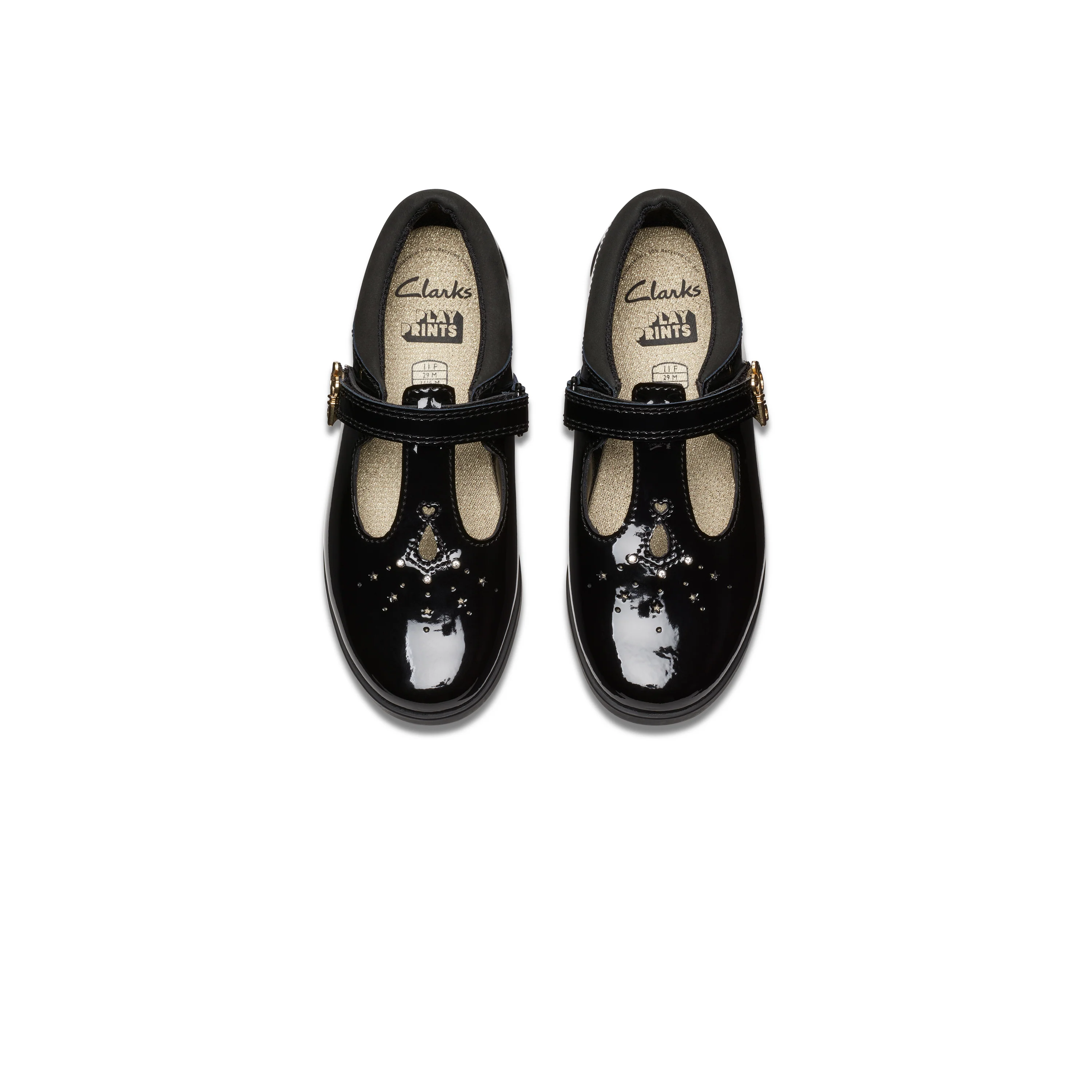 Girls- Lock Shine Kid. Black Patent - Image 6