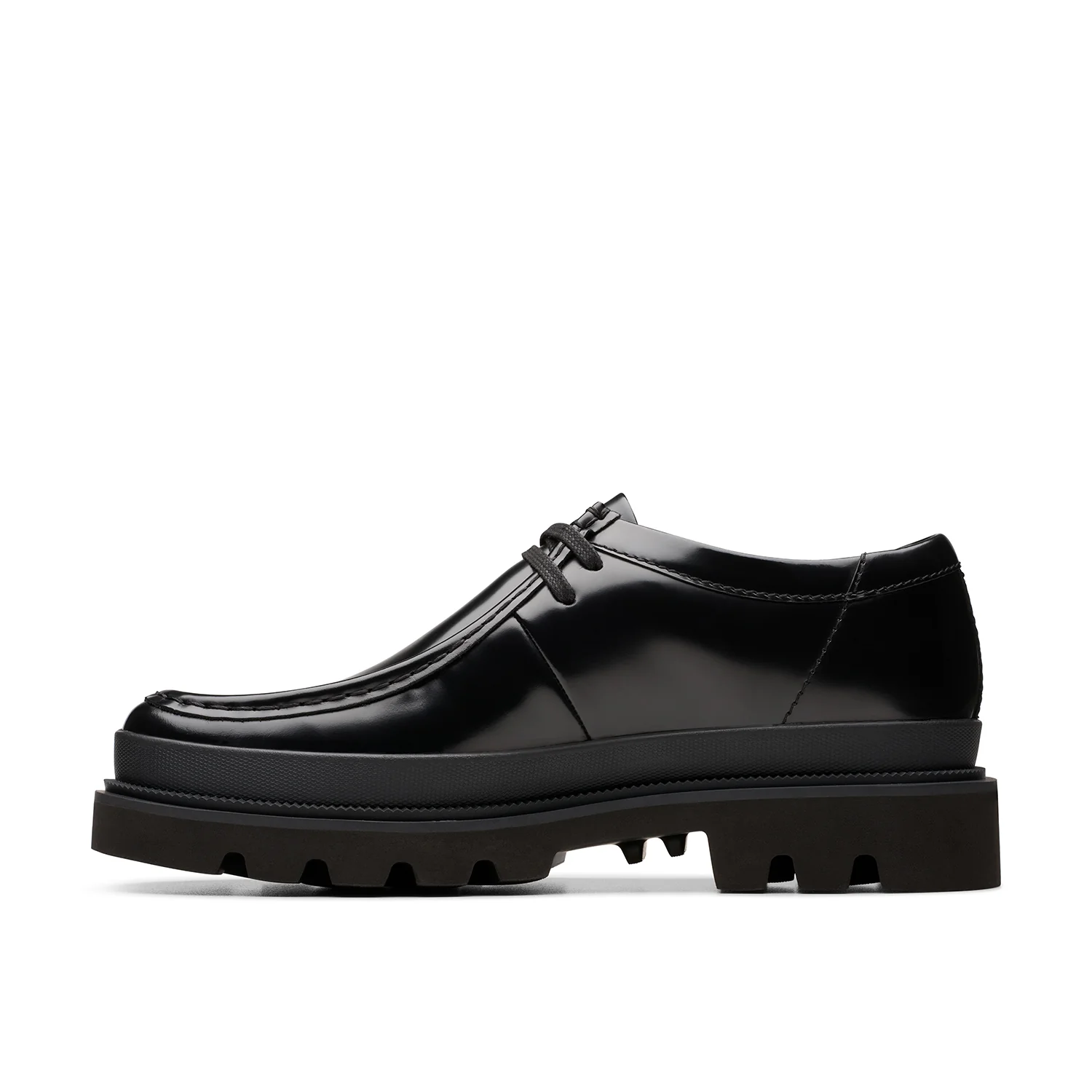 Mens - Badell Seam Black Hi Shine Leather - Image 2
