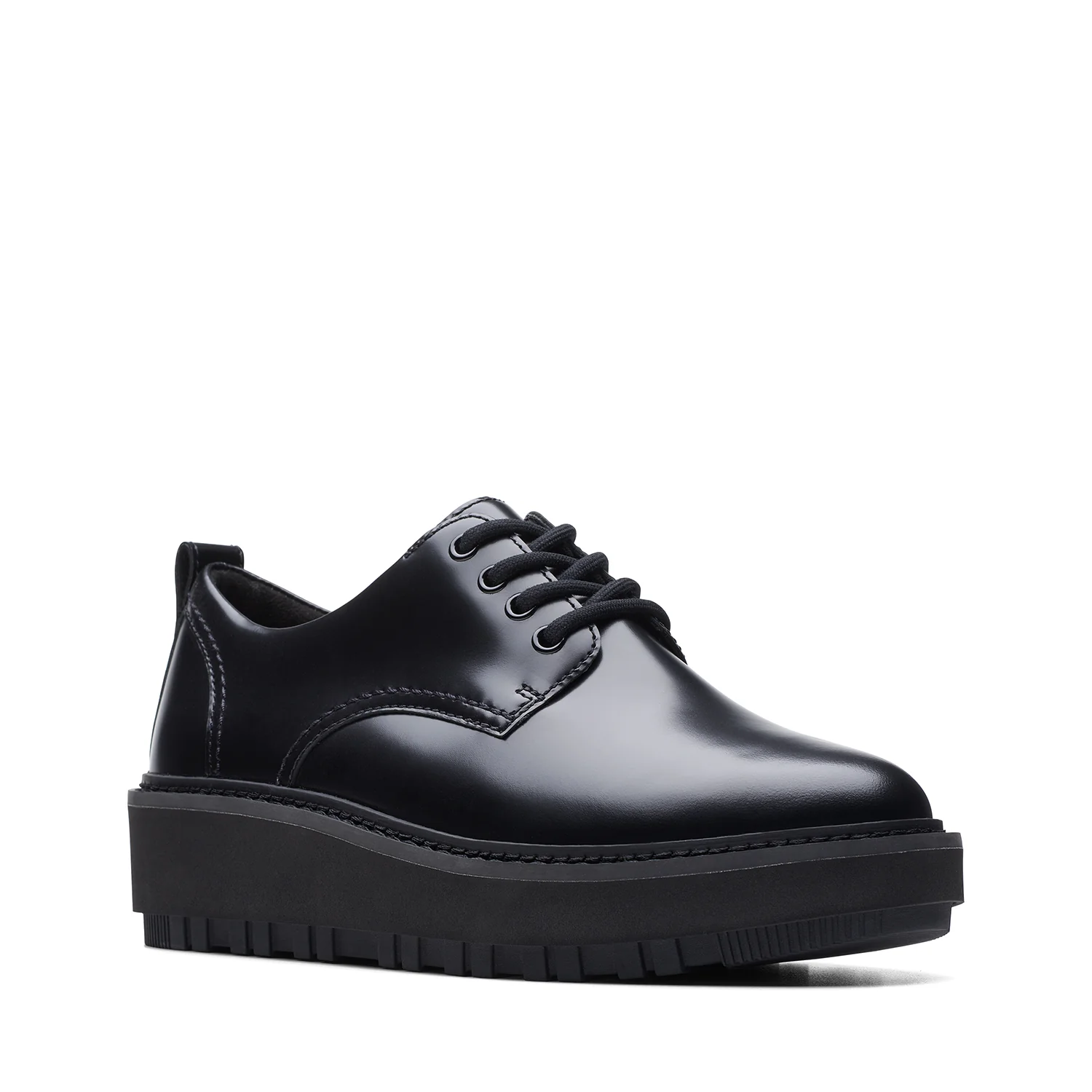 Womens - OriannaW Derby Black Leather - Image 2